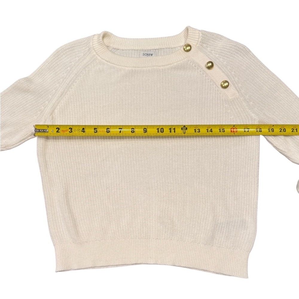 J. Crew Sweater Button Raglan Crewneck Ivory Women’s Small - Picture 9 of 9